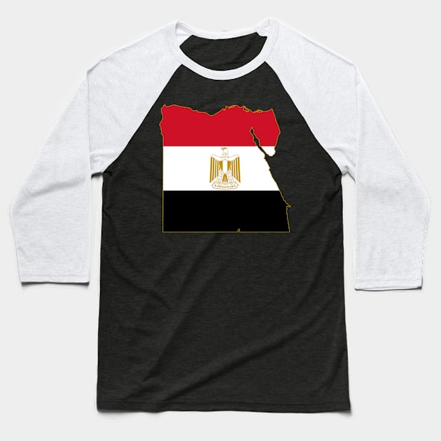 Egypt Map Baseball T-Shirt by Historia